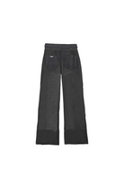 Back flat lay view of stylish black kroen joggers with wide leg