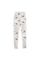 Back view of the printed dipped waist leggings laid flat.