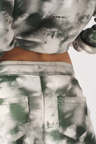 Close-up of the back pocket on the tie-dye joggers for women.