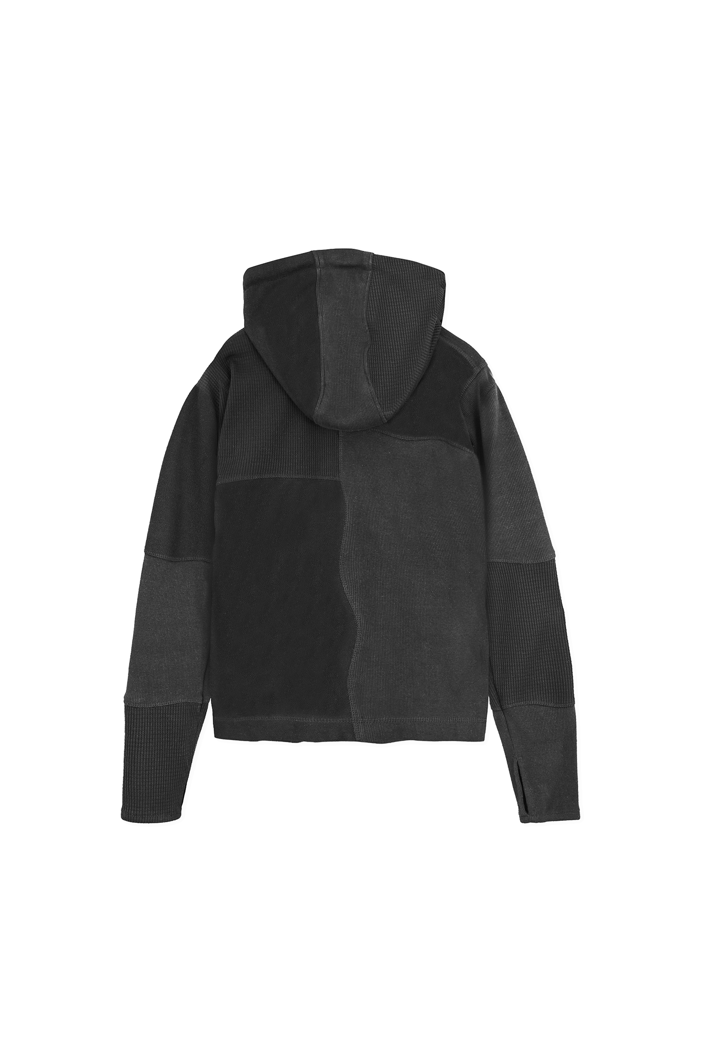 Back flat lay view of the black kroen overlock hoodie