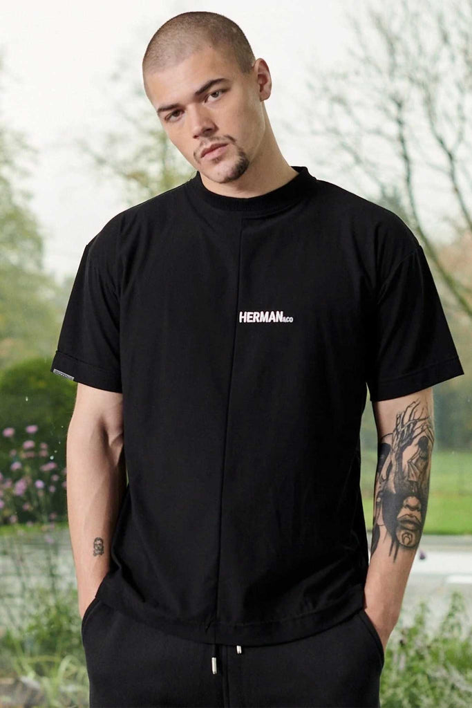 unisex black oversized t-shirt - Herman&Co