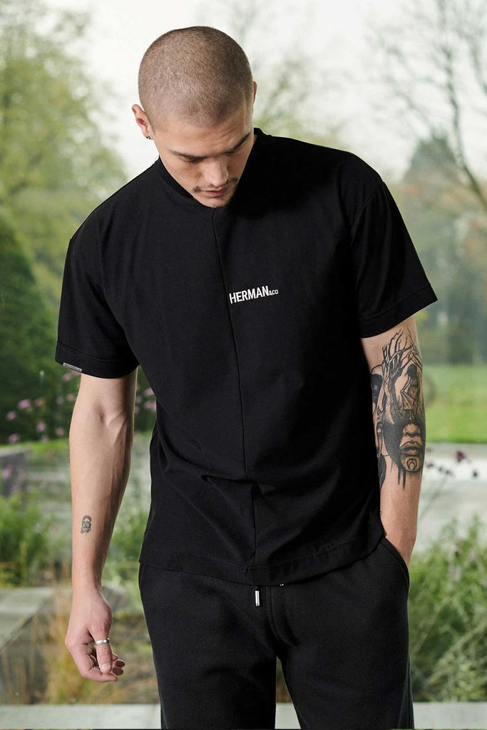 designer unisex black oversized t-shirt - Herman&Co