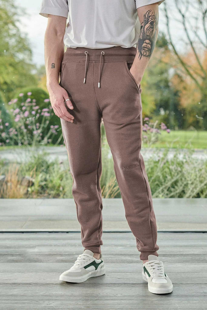 HERMAN&CO UNISEX TAPERED JOGGERS - Tracksuit bottoms - dark red 