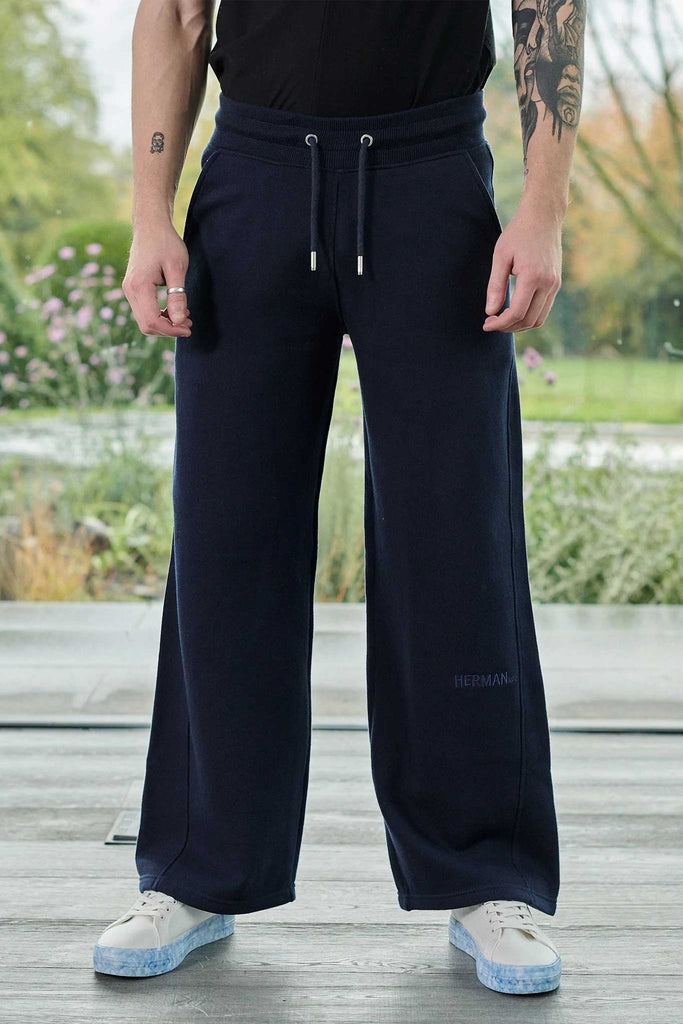 Mens wide 2024 leg jogging bottoms