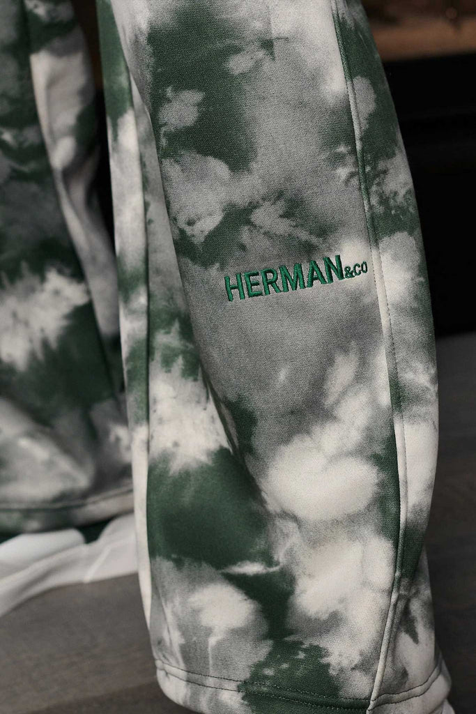 luxury unisex beige tie dye wide leg jogger - Herman&Co