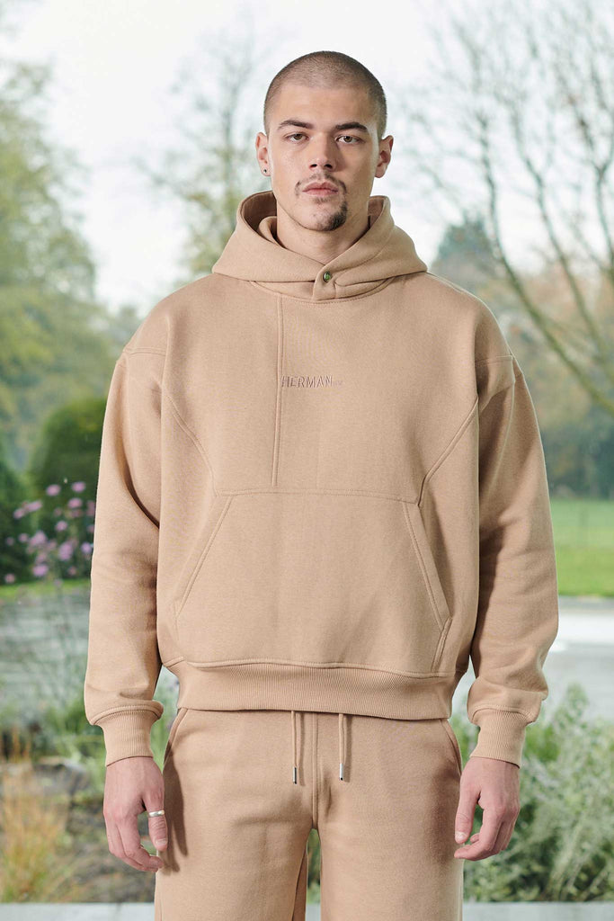 unisex oversized beige hoodie - Herman&Co