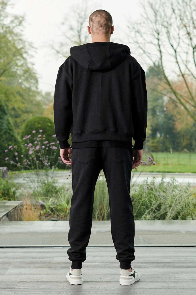 unisex oversized black zip up hoodie - Herman&Co