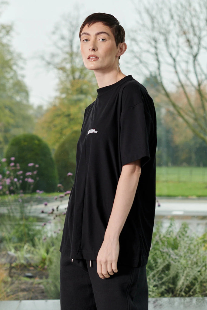 luxury unisex black oversized t-shirt - Herman&Co