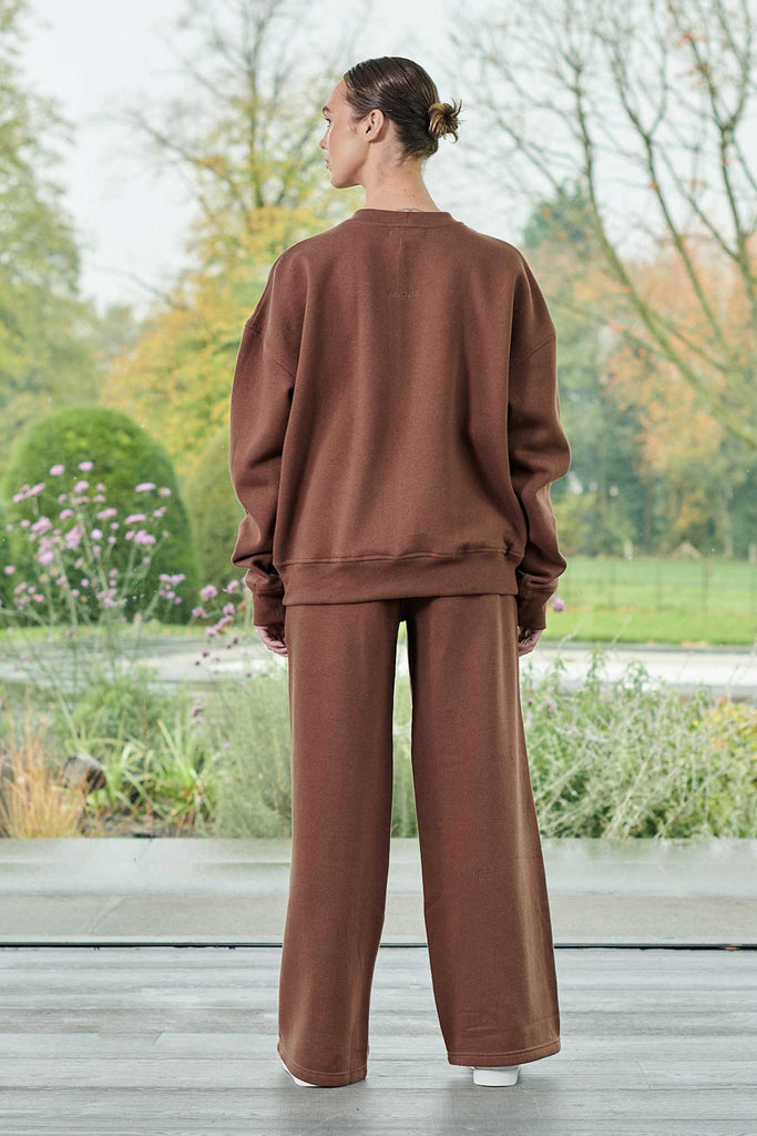 designer unisex brown crew neck jumper - Herman&Co