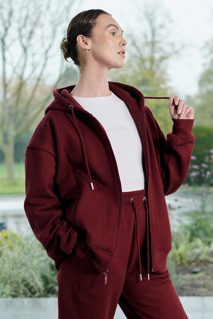 premium unisex red zip up hoodie - Herman&Co