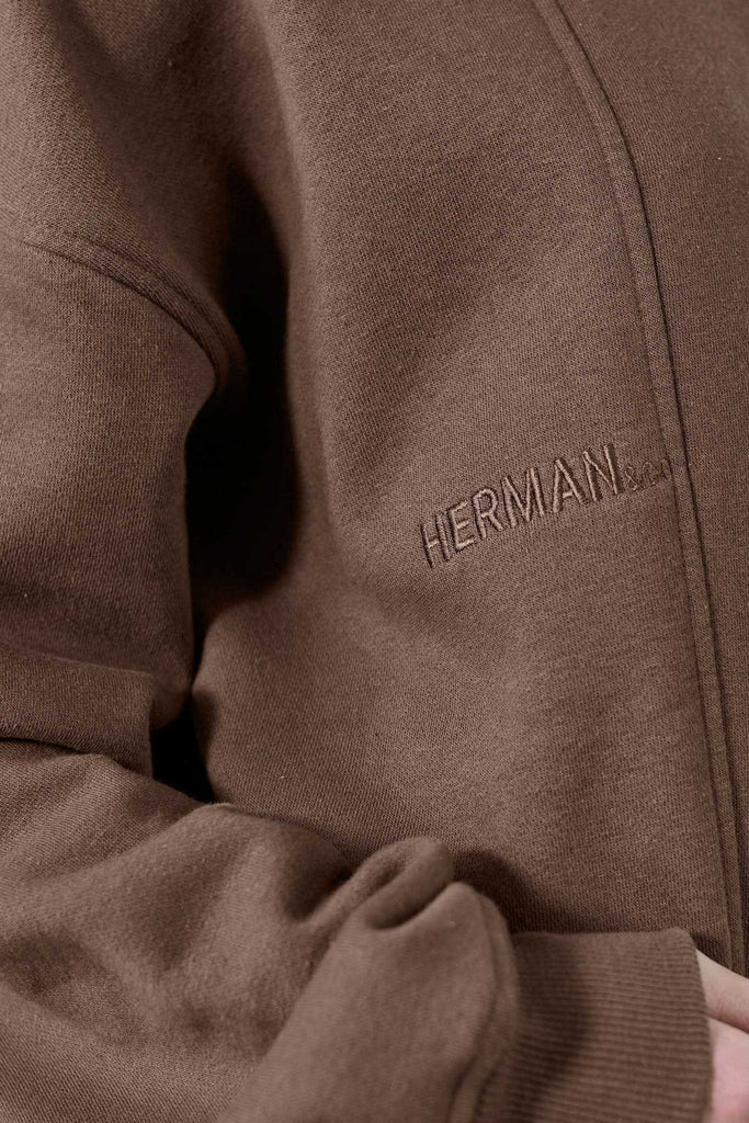 premium unisex brown crew neck jumper - Herman&Co