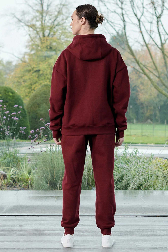 unisex overhead red zip up hoodie - Herman&Co