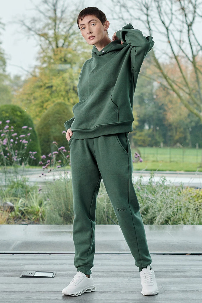 unisex dark green tracksuit hoodie - Herman&Co