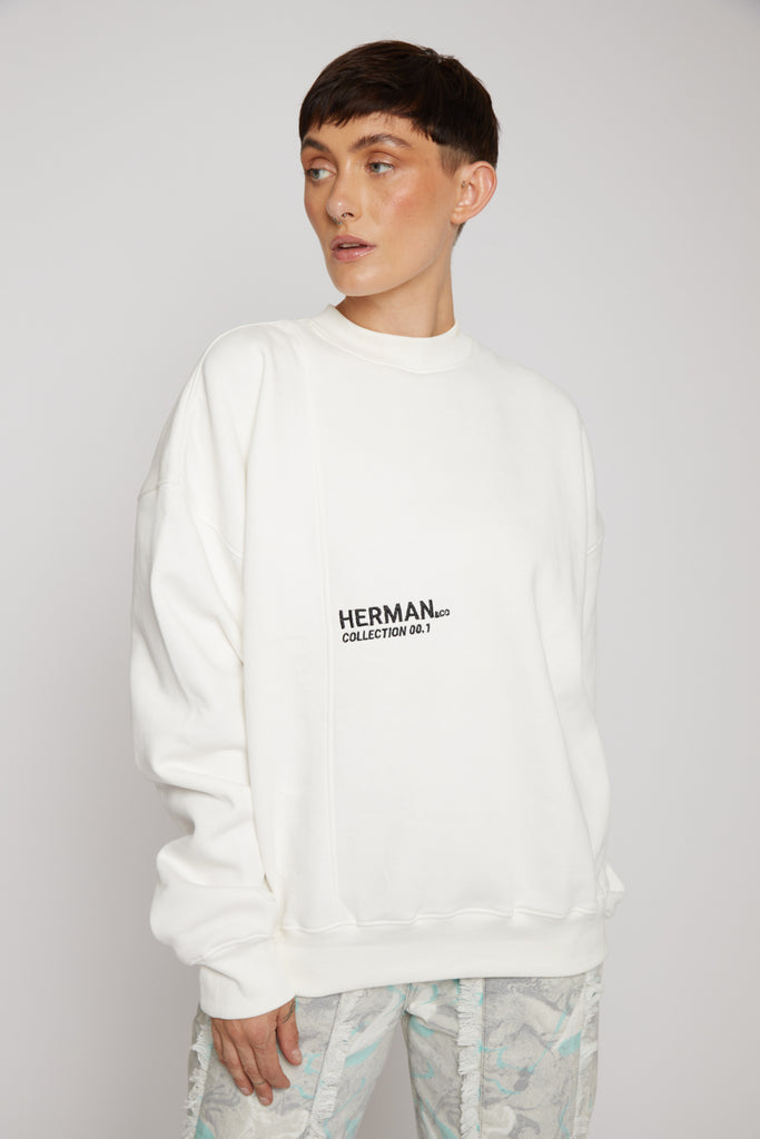 designer unisex limited edition white jumper - Herman&Co