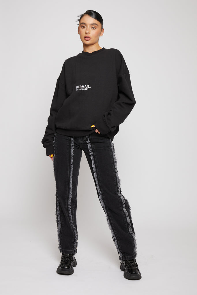 unisex oversized limited edition black jumper - Herman&Co