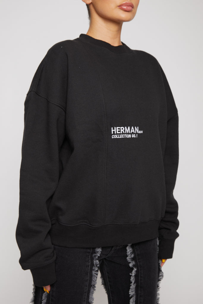 unisex fit limited edition black jumper - Herman&Co