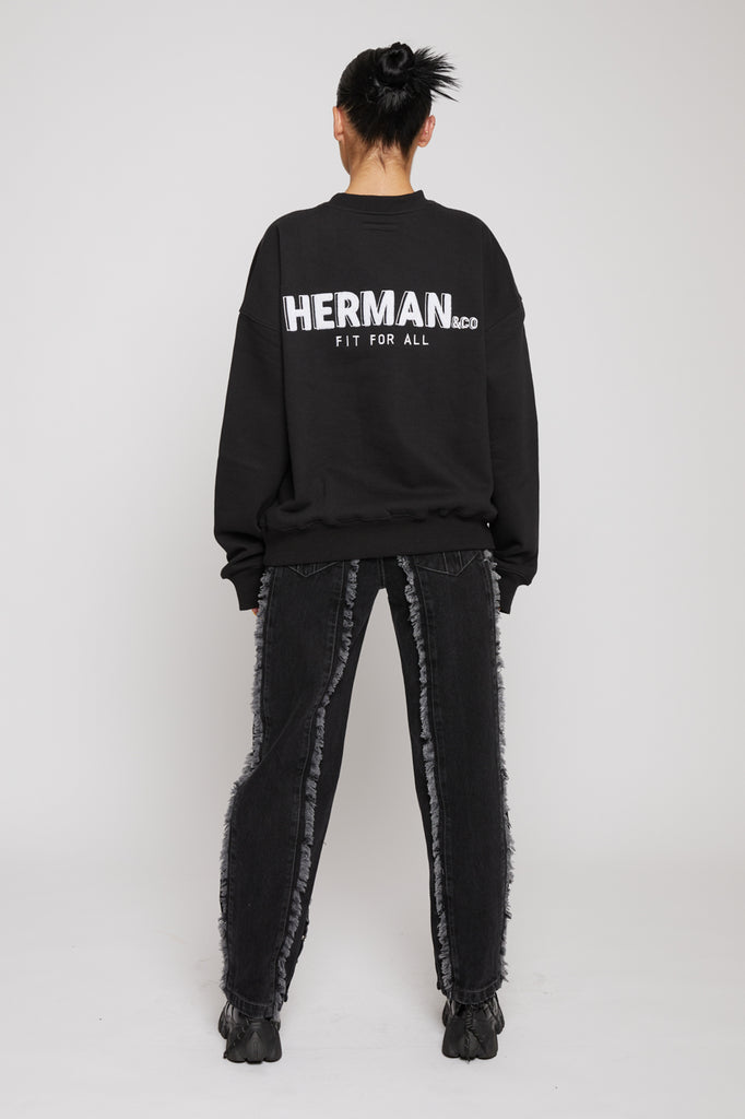 unisex limited edition black tracksuit jumper - Herman&Co