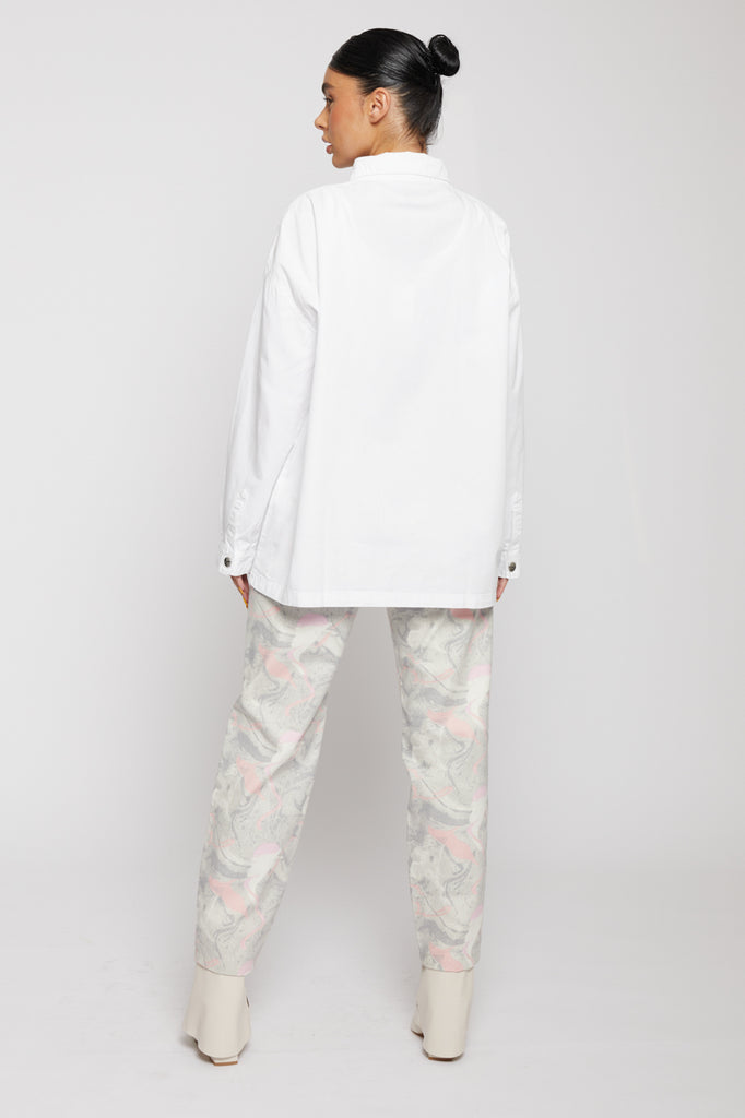 premium unisex white oversized shirt - Herman&Co