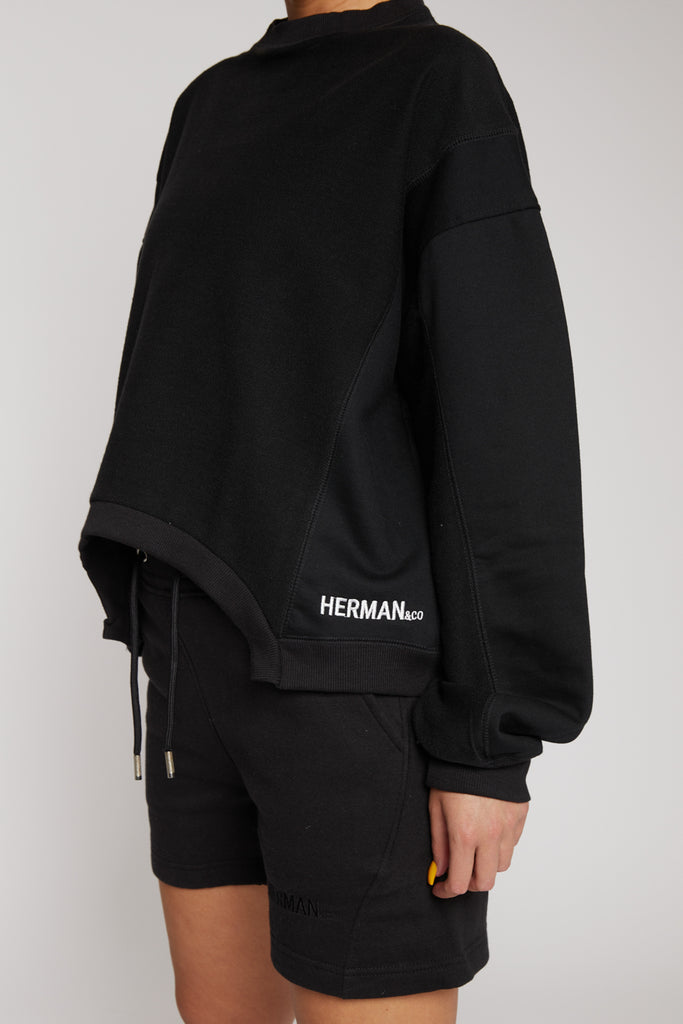 premium unisex cropped black jumper - Herman&Co