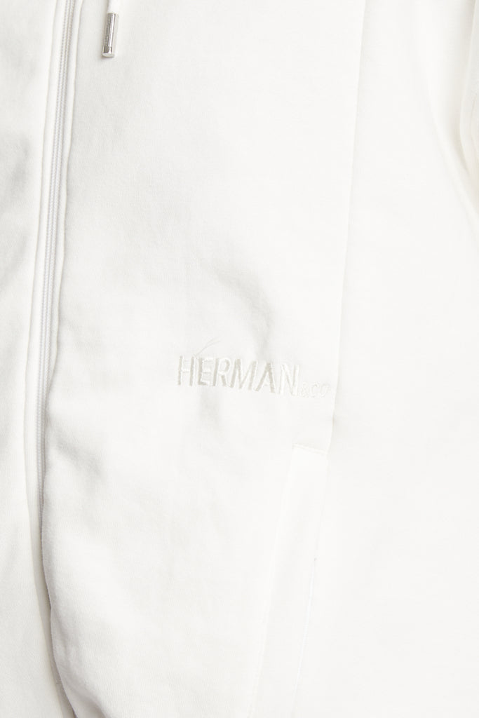 premium unisex white zip up hoodie - Herman&Co
