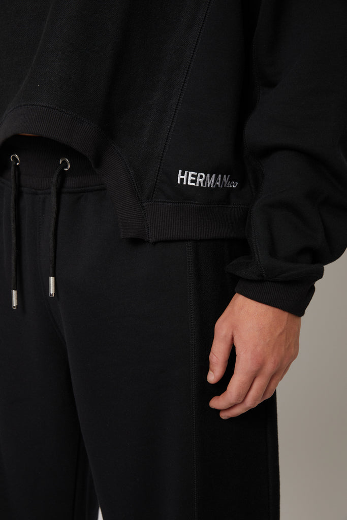 luxury unisex cropped black jumper - Herman&Co