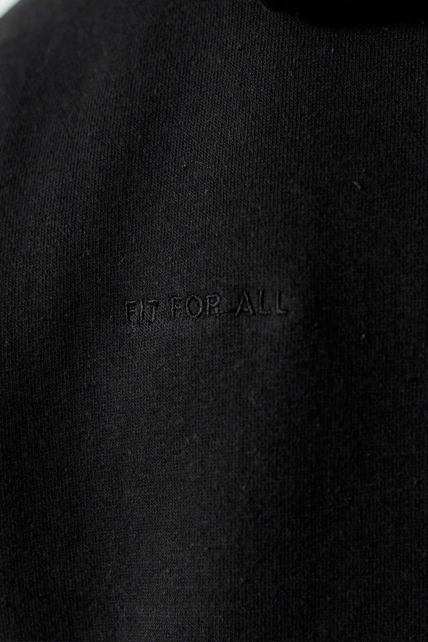 Detailed close up of the ribbed sleeve cuff on black zip up hoodie men