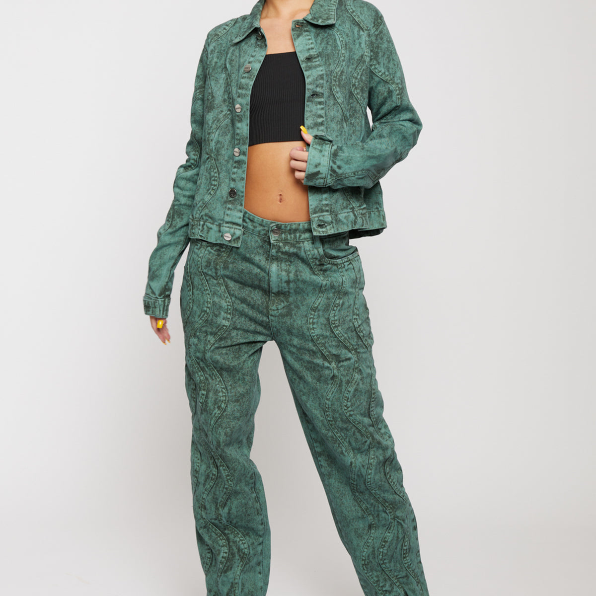 Green Acid Wash Denim Jacket – Herman&Co