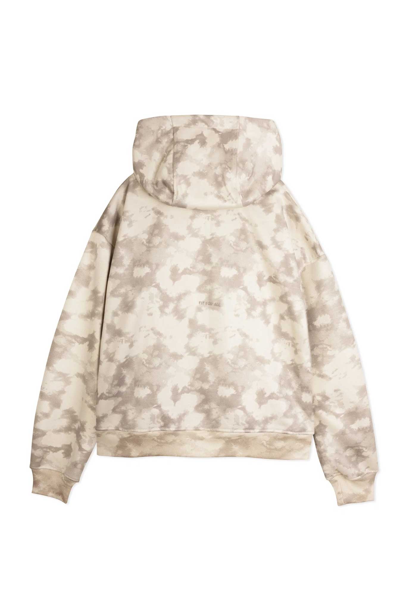 Back flat lay view of comfortable mens tie dye hoodie