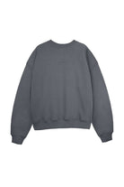 Flat lay front view of essential mens grey crew neck jumper