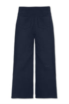 Back view of the men's navy blue joggers laid flat.
