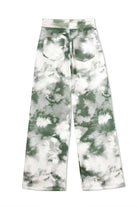 Front view of the men's tie-dye joggers laid flat.