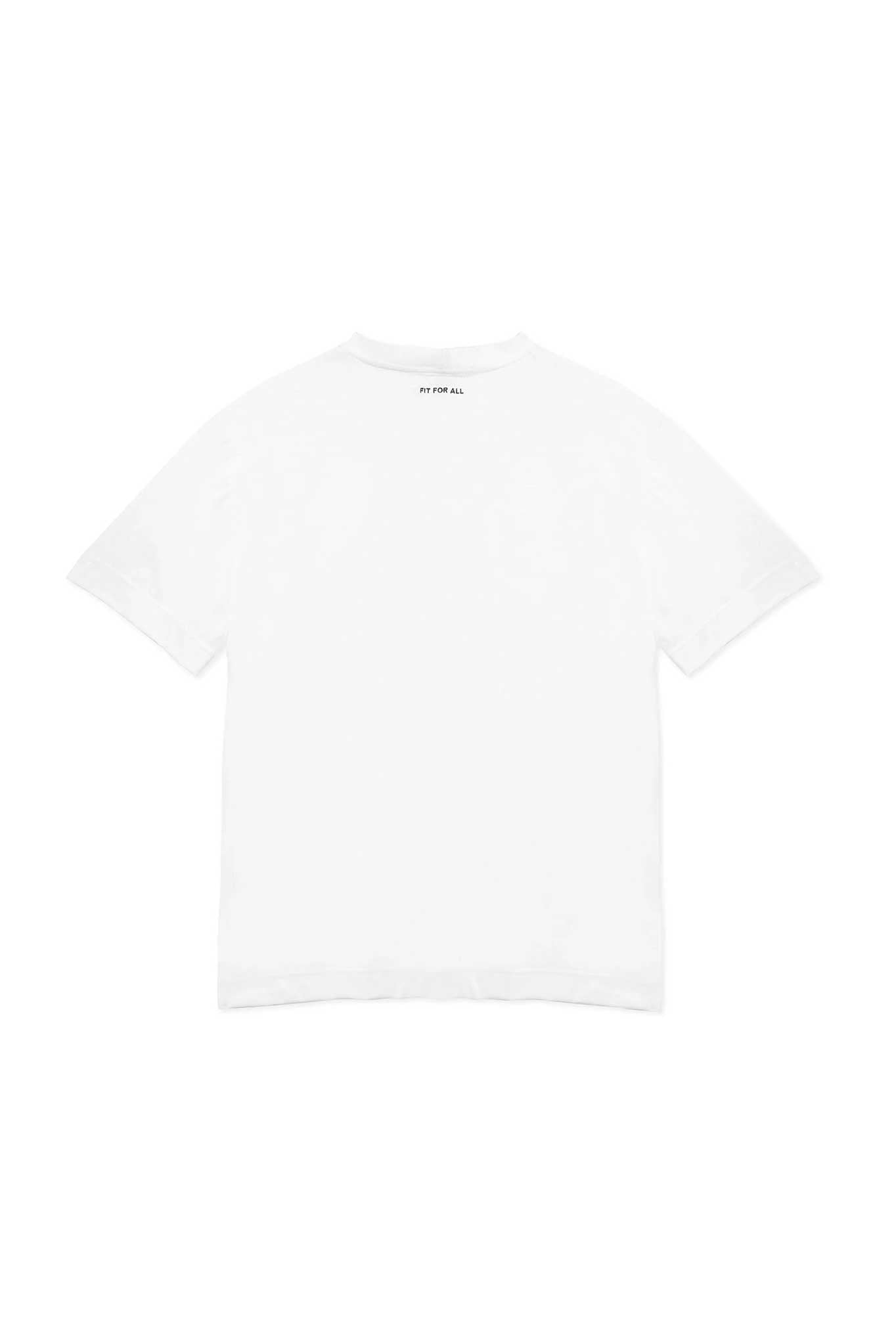 Back view of the oversized white t-shirt for men laid flat.